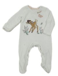 Bílý sametový overal s Bambim Disney