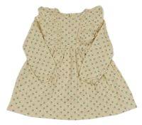 Smetanové květované šaty s volánky H&M