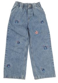 Modré wide leg rifle se Stitchem H&M