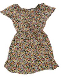 Černo-barevné kytičkované šaty Primark 