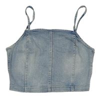 Světlemodrý riflový crop top 