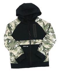 Černo-army propínací mikina s kapucí zn. George 