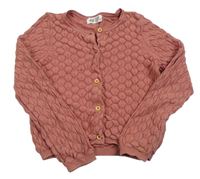 Starorůžový perforovaný vzorovaný propínací svetr H&M