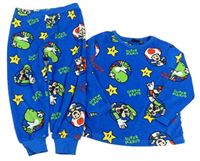 Cobaltově modré plyšové pyžamo s Máriem PRIMARK