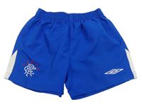 Safírovo-bílé funkční fotbalové kraťasy s logem UMBRO