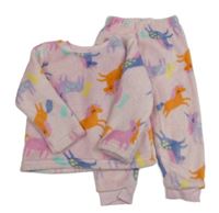 Světlerůžové plyšové pyžamo s jednorožci Matalan