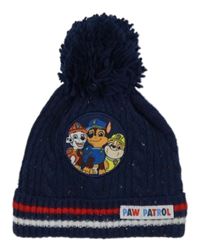Tmavomodrá vzorovaná čepice s PAW PATROL a pruhy a bambulí F&F