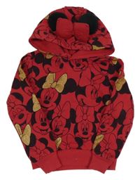Tmavočervená mikina s Minnie a kapucí PRIMARK