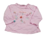 Světlerůžové triko s ptáčky a mašličkami Ergee