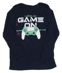 Tmavomodré pyžamové triko s ovladačem H&M