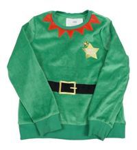 Zelená plyšová mikina - elf F&F