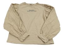 Béžové crop mikinotriko s nápisy ZARA