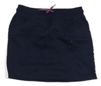 Tmavomodrá tepláková sukně se stříbrným pruhem Y.F.K.