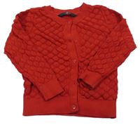 Červený vzorovaný/perforovaný propínací svetr TCM