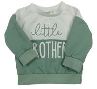 Bílo-olivová mikina s nápisy 