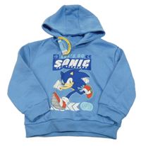 Nové - modrá teplá mikina se Sonicem a kapucí PRIMARK