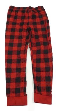 Červeno-černé kostkované pyžamové kalhoty L&D