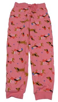 Růžové tepláky s jezevčíky lupilu