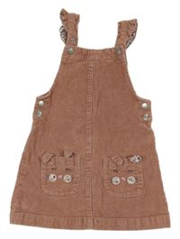 Starorůžové manšestrové šaty s čumáčky/kapsami a volánky George