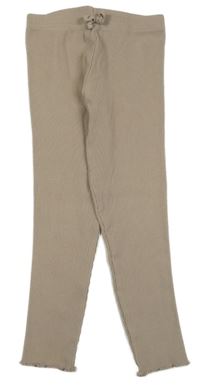 Béžovošedé žebrované legíny s mašlí dopodopo