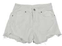 Bílé riflové kraťasy s prošoupáním ZARA