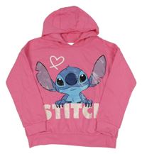 Růžová mikina se Stitchem a kapucí Disney