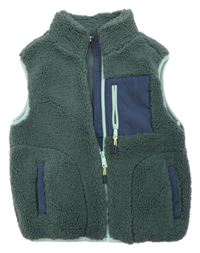 Khaki huňatá podšitá vesta M&S