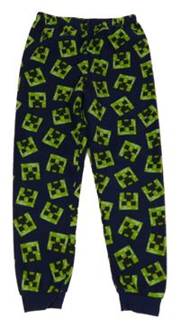 Tmavomodro-zelené fleecové pyžamové kalhoty s Minecraft PRIMARK