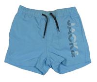Modré plážové kraťasy s nápisem Jack & Jones