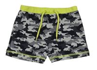 Šedo-černé army nohavičkové plavky Matalan