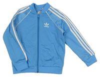 Modrá sportovní propínací mikina s logem Adidas