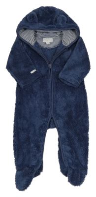 Tmavomodrá chlupatá kombinéza s kapucí The Little White Company