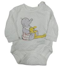 Bílé puntíkaté body se slonem a zajícem