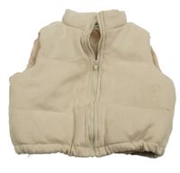 Béžová semišová zateplená vesta Shein