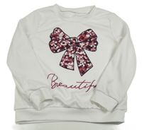 Bílá mikina s mašlí Shein