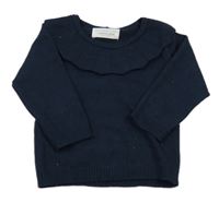 Tmavomodrý svetr s límečkem Primark