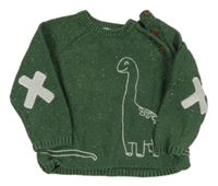 Khaki svetr s dinosaurem