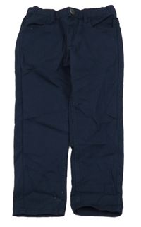 Tmavomodré plátěné kalhoty H&M