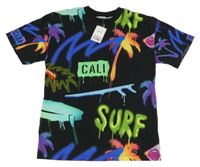 Nové - Černo-barevné tričko s palmami a surfy Next