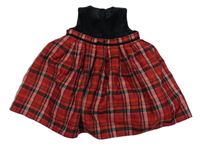 Černo-červené sametovo/kostkované šaty George