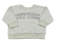 Světlešedá melírovaná mikina s nápisem