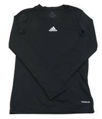 Černé sportovní funkční triko s logem Adidas
