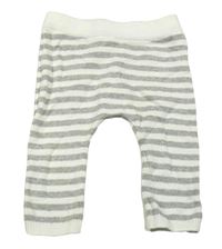 Bílo-šedé pruhované pletené tepláky Monsoon