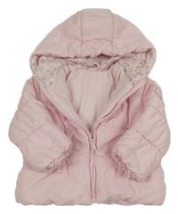 Světlerůžová šusťáková zimní bunda s kapucí C&A