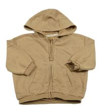 Hnědá propínací oversize mikina s kapucí George