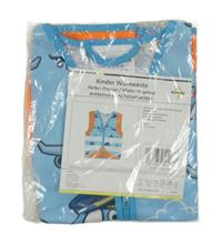 Nové - Neonově oranžovo-modrá reflexní vesta s letadly