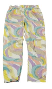 Bílo-barevné vzorované legíny Tu