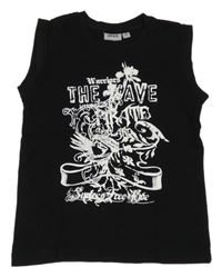 Černé tílko s potiskem Alive