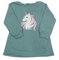 Zelená tepláková tunika s jednorožcem Kiki&Koko