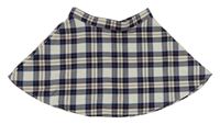 Bílo-tmavomodro-červená kostkovaná sukně H&M